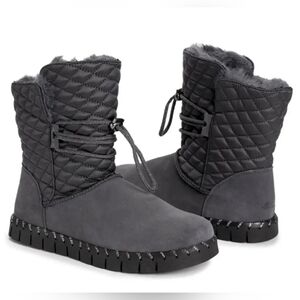 Muk Luks Womens Flexi Bridgehampton Pull-on Boot Dark Grey |Outdoor Cozy Spring
